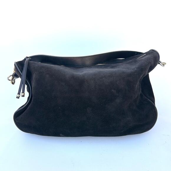 Kendall Conrad Black Suede Shoulder Bag Tote Luxury USA Minimalist Purse - Picture 6 of 13